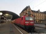 143 098 im Bahnhof Halle (Saale) Hbf am 4.8.15