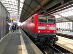 143 816 und 143 034 im Bahnhof Halle (Saale) Hbf am 14.9.16