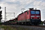 143 896-9 im güterzudienst:hier mit einen leeren autozug in niederndodeleben abgelichtet,22.06.16