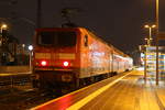 143 919 mit der S7 im Bahnhof Halle/Saale Hbf am 8.1.21