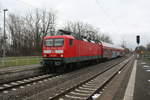 143 919 bei der Einfahrt in den Bahnhof Halle Sdstadt am 13.1.21