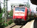 146 016 mit ziel Schöna bei der einfahrt in den Bahnhof Dresden Freiberger Straße am 5.9.18