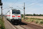 146 570 mit ihrer IC2 Garnitur bei der durchfahrt in Zberitz am 14.7.20