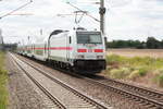 146 559 mit ihrer IC2 Garnitur bei der durchfahrt in Zberitz am 22.7.20