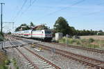 146 560 mit ihrer IC2 Garnitur bei der durchfahrt in Niemberg am 30.7.20