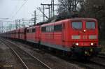 1561 094-0 zog mit einer schwesterlok einen leeren erzzug durch hh-harburg,05.12.14