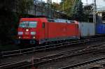 185 266-4 fuhr mit einen kastenzug durch hh-harburg,datum 17.10.14