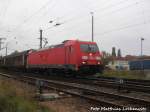 185 310-0 mit einem Güterzug kurz hinter dem Bahnhof delitzsch unt Bf am 13.10.15