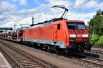 189 018-5 ist mit einen autozug durch niederndodeleben gefahren,22.06.16