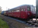 Die Chemnitzer LVT´s von Kstner Schienenbusreisen in Putbus abgestellt am Morgen des 10.5.13.