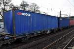 containertragwagen der gattung laagrs,zugelassen auf 27 80 4377 556-0,harburg 19.02.16