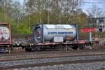 zweiachs-containertragwagen der gattung Lgs 580,uic-nr.21 80 4427 531-9,harburg 28.04.21