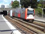 Wagen 872-3 als U3 mit ziel Schlump-Barmbek in der Station Landungsbrcke in Hamburg am 1.9.13