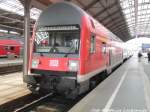 Steuerwagen mit ziel Groheringen im Bahnhof Halle (Saale) Hbf am 12.8.15