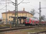 Mit Steuerwagen voraus steht 182 016 im Bahnhof Delitzsch unt Bf am 9.2.15