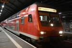 143 957 mit Ziel Delitzsch unt Bf im Bahnhof Halle/Saale Hbf am 1.4.22