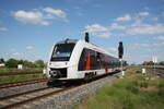 1648 445/945 bei der Einfahrt in den Bahnhof Halberstadt am 2.6.22