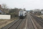 Blick aus der 218 105 auf die 223 081 vom alex mit ziel Hof Hbf zwischen Weiden (Oberpfalz) und Schwandorf am 23.3.21