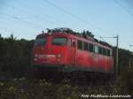 110 491 von BahnTouristikExpress (BTE) abgestellt vor den Toren des Schienenfahrzeugwerkes in Delitzsch am 15.9.15