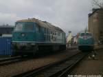 228 203 und 232 002 abgestellt am saalehafen in Halle (Saale) am 4.1.15