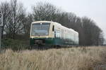 650 032 (650 300) bei der Einfahrt in den Bahnhof Putbus am 21.12.20