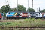 145 023 abgestellt im Bahnhof Stendal Hbf am 25.7.21