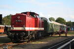 114 703 (203 230) abgestellt im Bahnhof Putbus am 28.7.21