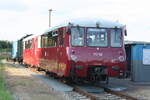 772 140 und 772 141 abgestellt im Bahnhof Putbus am 28.7.21