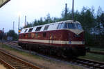 118 757 der PRESS abgestellt im Bahnhof Zwickau(Sachs) Hbf am 9.4.24