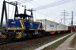 V 1001 der EVB fuhr mit einen containerzug durch waltershof,07.04.15