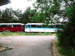 772 312 mit 972 771 abgestellt im Bahnhof Güsen (b Genthin) am 2.6.18