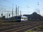 HEX VT 805 mit ziel Halberstadt beim verlassen des Bahnhofs Halle (Saale) Hbf am 1.11.14