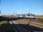 HEX VT 805 mit ziel Halberstadt beim verlassen des Bahnhofs Halle (Saale) Hbf am 1.11.14