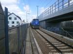 InfraLeuna 211 am Ende des Gterzugs in Halle-Ammendorf am 13.5.15