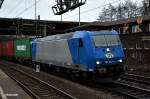 185 522-0 zog einen kastenzug durch hh-harburg,30.12.14