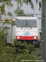 285 108-7 der ITL im Bahnhof Delitzsch unt Bf am 20.10.15