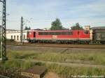 MEG 701 (155 124-1) in der Gterumfahrung am Hallenser Hbf am 11.5.15