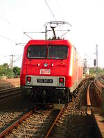 156 001 der MEG im Bahnhof Halle (Saale) Hbf am 6.7.17