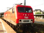 156 001 der MEG im Bahnhof Halle (Saale) Hbf am 6.7.17