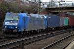 185 510-5 zog einen kastenzug durch hh-harburg,16.01.15