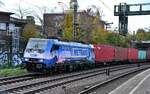 186 534-4 fuhr mit einen containerzug durch hh-harburg,02.11.21