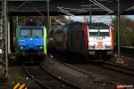 246 010-3 schob am 17.04.14 den metronom vom bhf hh-harburg nach hamburg,links 189 805 der PKP CARGO