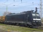 MRCE 185 572 abgestellt im Bahnhof Bergen auf Rügen am 24.4.14