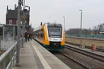 1622 001/501 der ODEG als RB51 von Brandenburg Hbf kommend bei der Einfahrt in den Endbahnhof Rathenow am 9.3.24