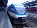 OLA VT 0009 mit Ziel Neustrelitz Hbf im Bahnhof Stralsund Hbf am 3.2.13