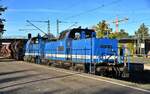 SLG 214 015-0 und 214 016-8 zogen einen schotterzug durch hh-harburg 28.10.21