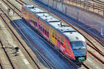 TriLex 642 308 steht am 6 April 2018 in Dresden Hbf abgestellt.