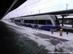 UBB GTW 2/6 mit Ziel Barth im Bahnhof Stralsund Hbf am 21.3.13