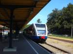 UBB GTW 2/6 mit ziel Swinemnde Centrum (PL) im Bahnhof Seebad Heringsdorf am 25.7.14