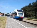 UBB GTW 2/6 beim verlassen des Bahnhofs Seebad Heringsdorf in Richtung Swinemnde Centrum (PL) am 25.7.14